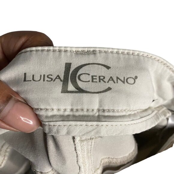 Luisa Cerano Women's Cement Frayed Hem Ankle Pants - Picture 7 of 12